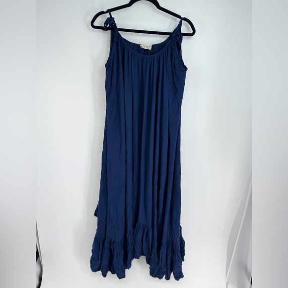 Kere Boat Neck Tie Strap Floor Length Pleated Maxi Dress - Picture 1 of 4